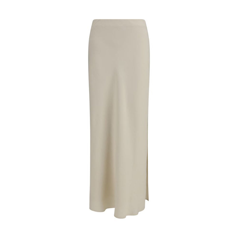 Brunello Cucinelli Beige Viscose Long Skirt - ClickThatClicks 