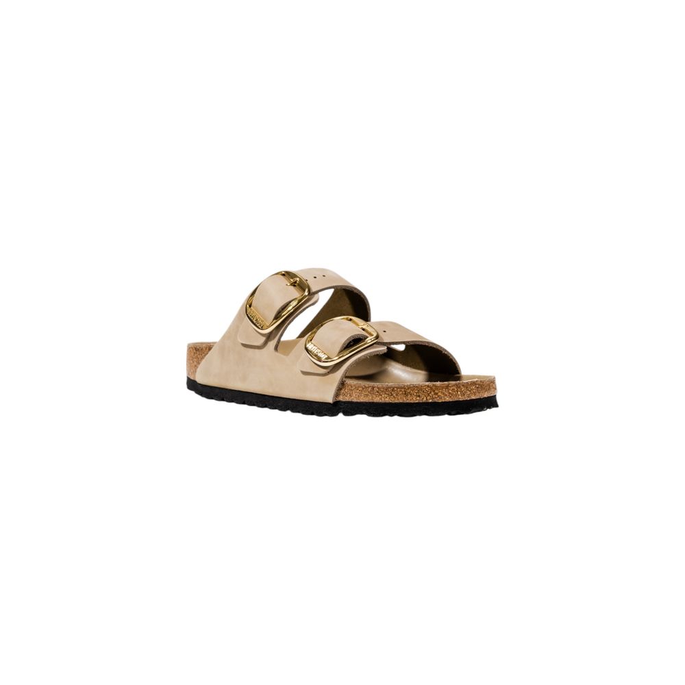 Birkenstock Beige Leather Flat Sandals - ClickThatClicks 