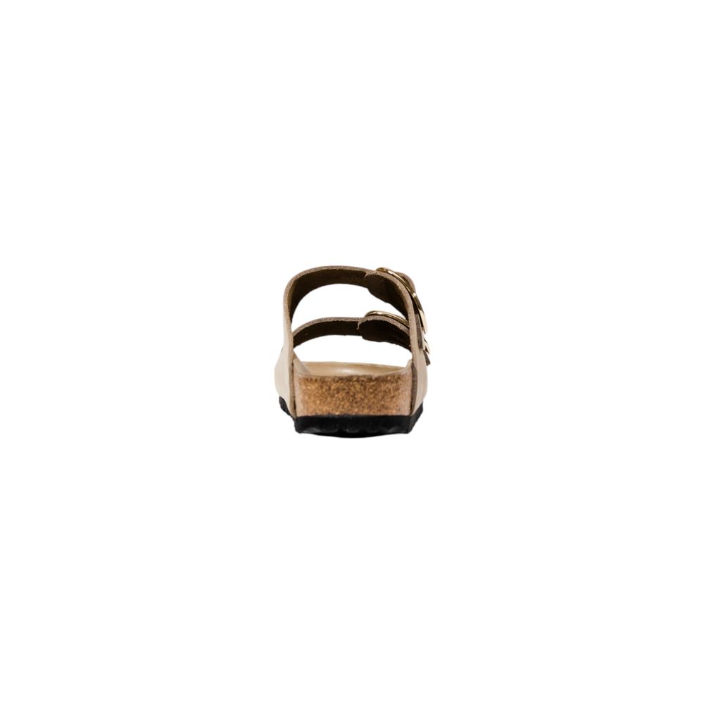 Birkenstock Beige Leather Flat Sandals - ClickThatClicks 