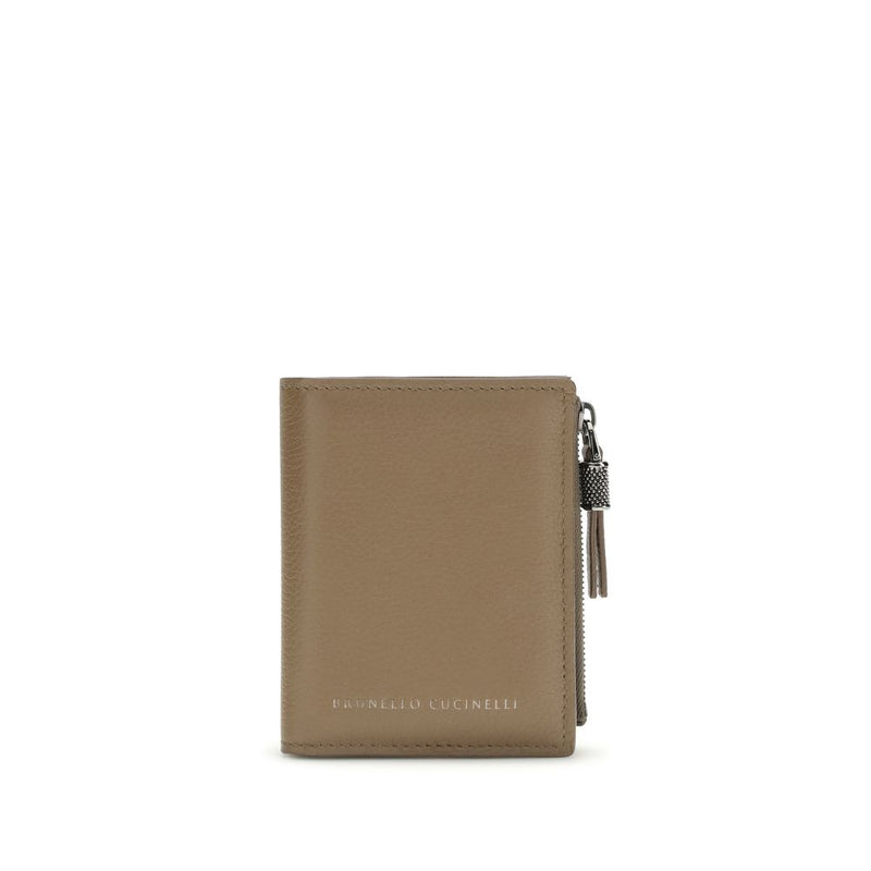 Brunello Cucinelli Beige Calf Leather Bos Taurus Wallet - ClickThatClicks 