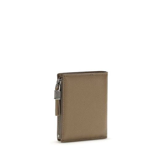 Brunello Cucinelli Beige Calf Leather Bos Taurus Wallet - ClickThatClicks 