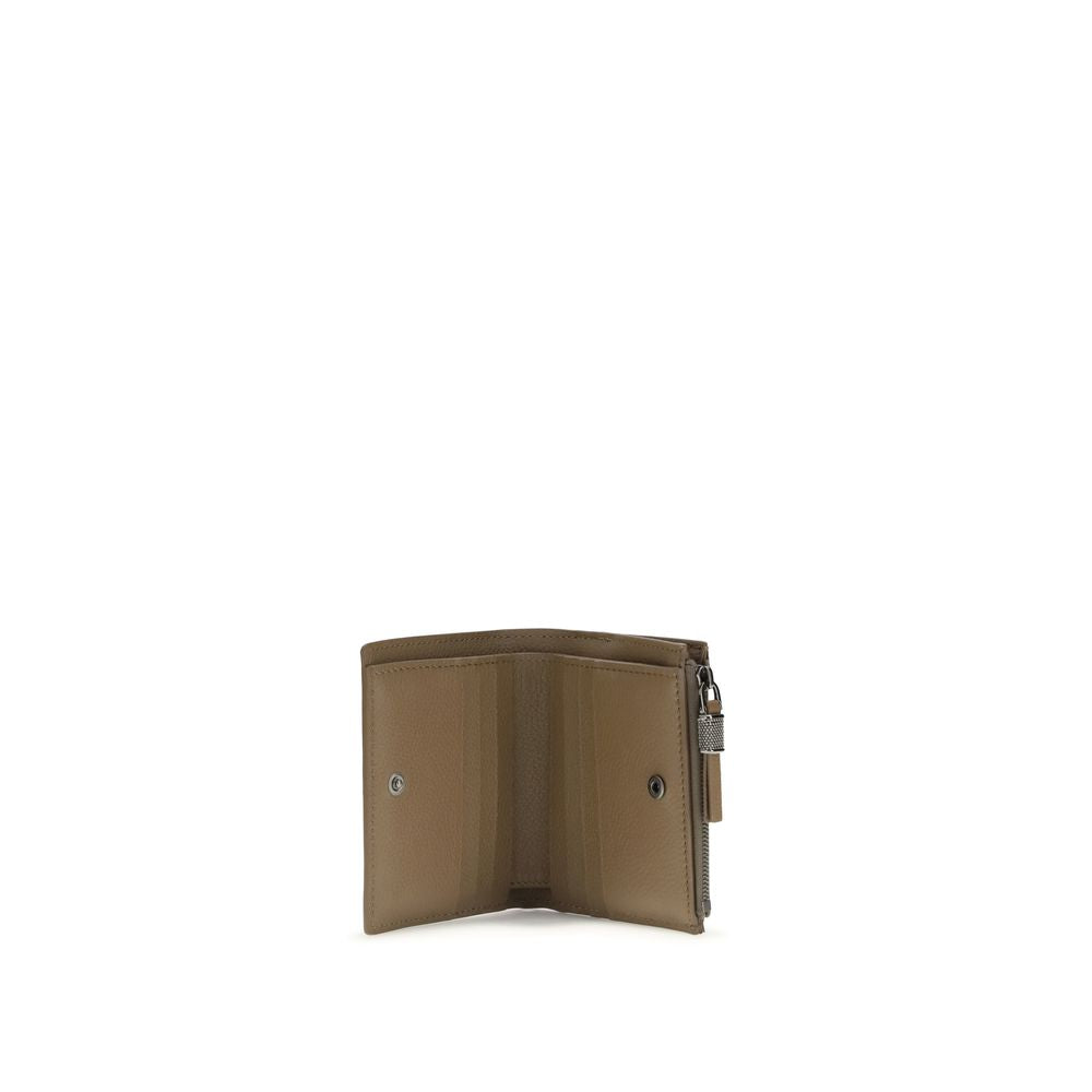 Brunello Cucinelli Beige Calf Leather Bos Taurus Wallet - ClickThatClicks 