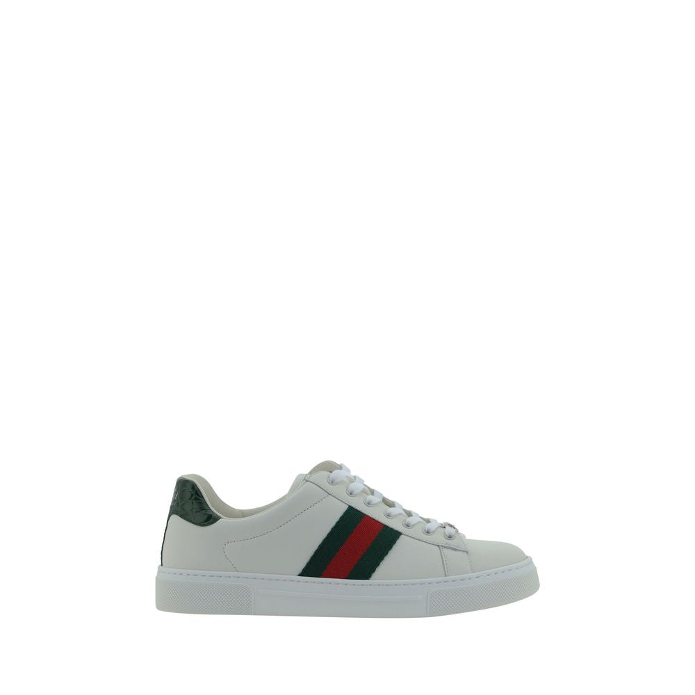 Gucci White Calf Leather Bos Taurus Low Top Sneakers - ClickThatClicks 