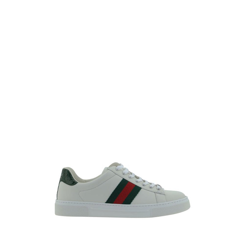 Gucci White Calf Leather Bos Taurus Low Top Sneakers - ClickThatClicks 