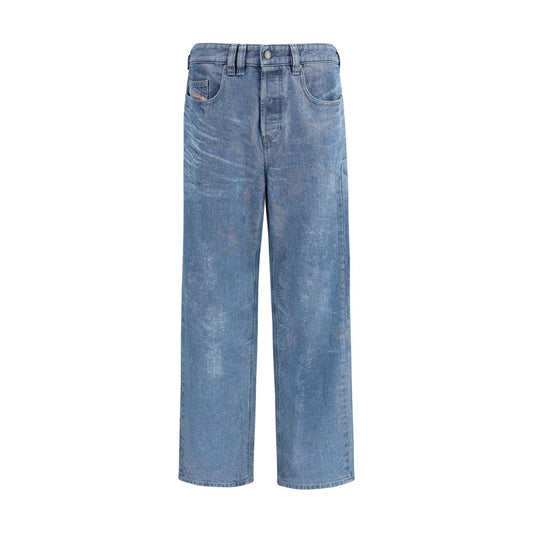 Diesel Blue Cotton Straight-Leg Jeans - ClickThatClicks 