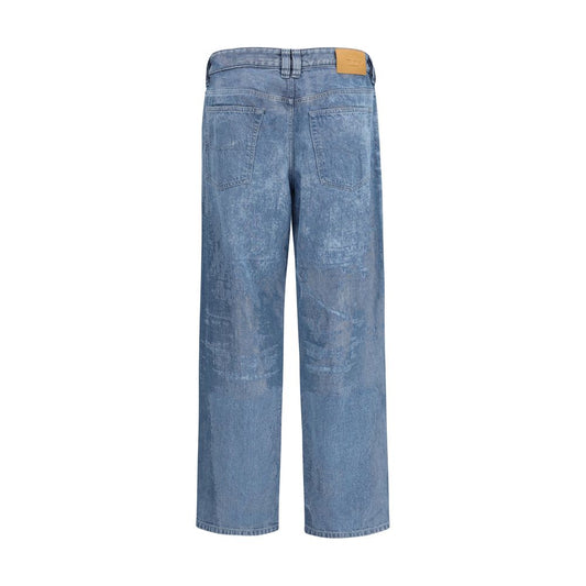 Diesel Blue Cotton Straight-Leg Jeans - ClickThatClicks 