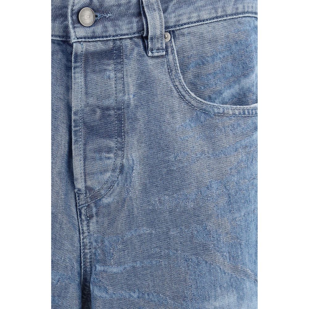 Diesel Blue Cotton Straight-Leg Jeans - ClickThatClicks 