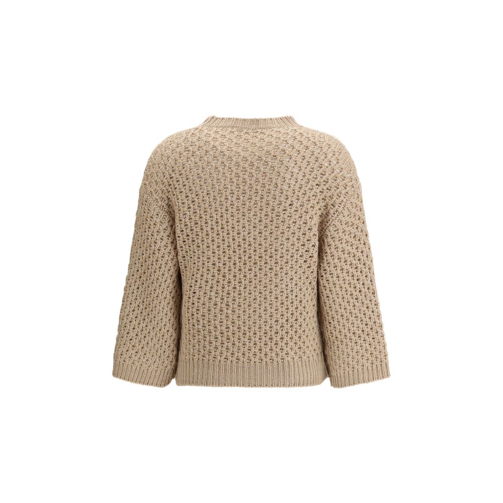 Fabiana Filippi Beige Fleece Wool Sweatshirt - ClickThatClicks 