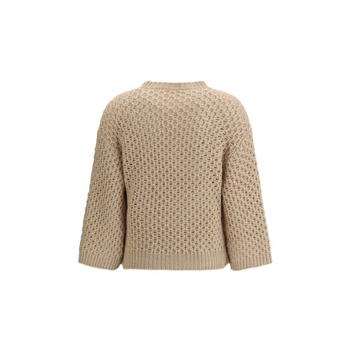 Fabiana Filippi Beige Fleece Wool Sweatshirt - ClickThatClicks 