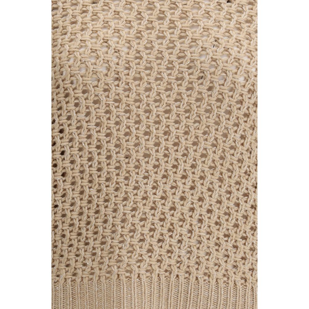 Fabiana Filippi Beige Fleece Wool Sweatshirt - ClickThatClicks 