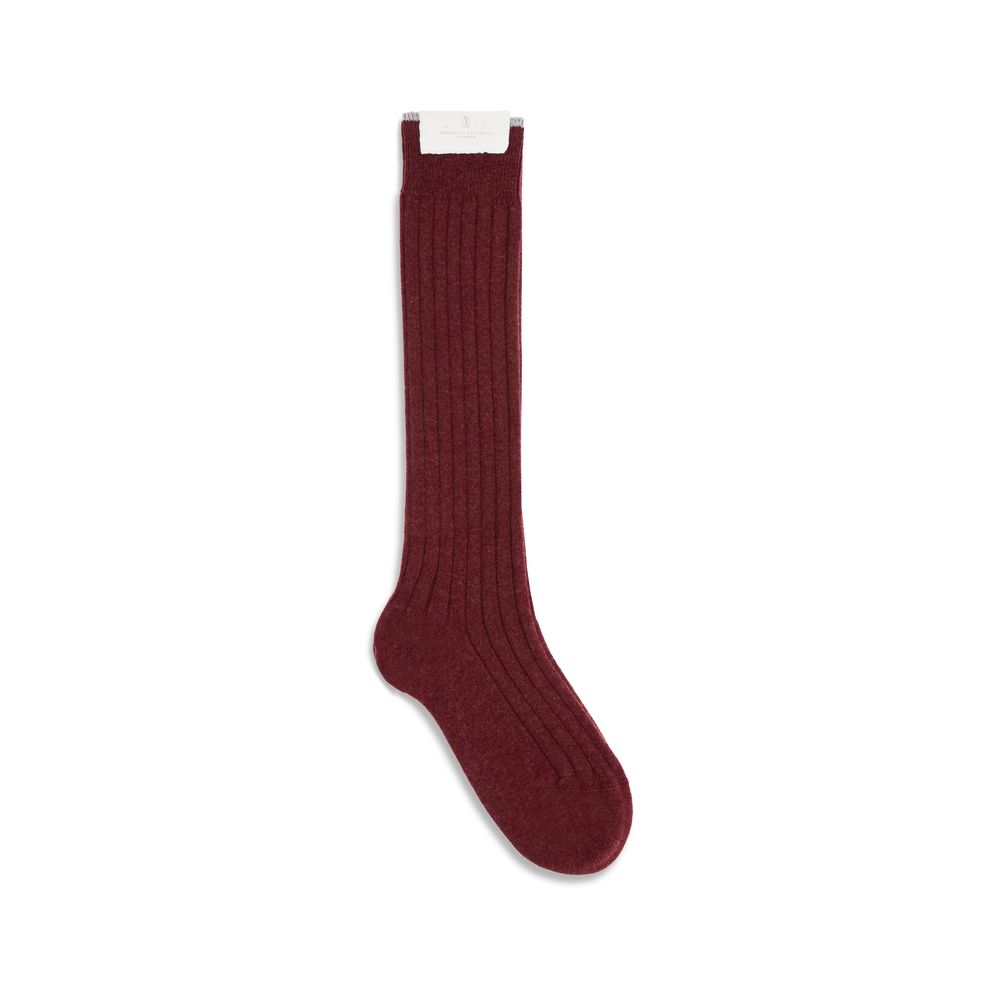 Brunello Cucinelli Bordeaux Cashmere Socks - ClickThatClicks 