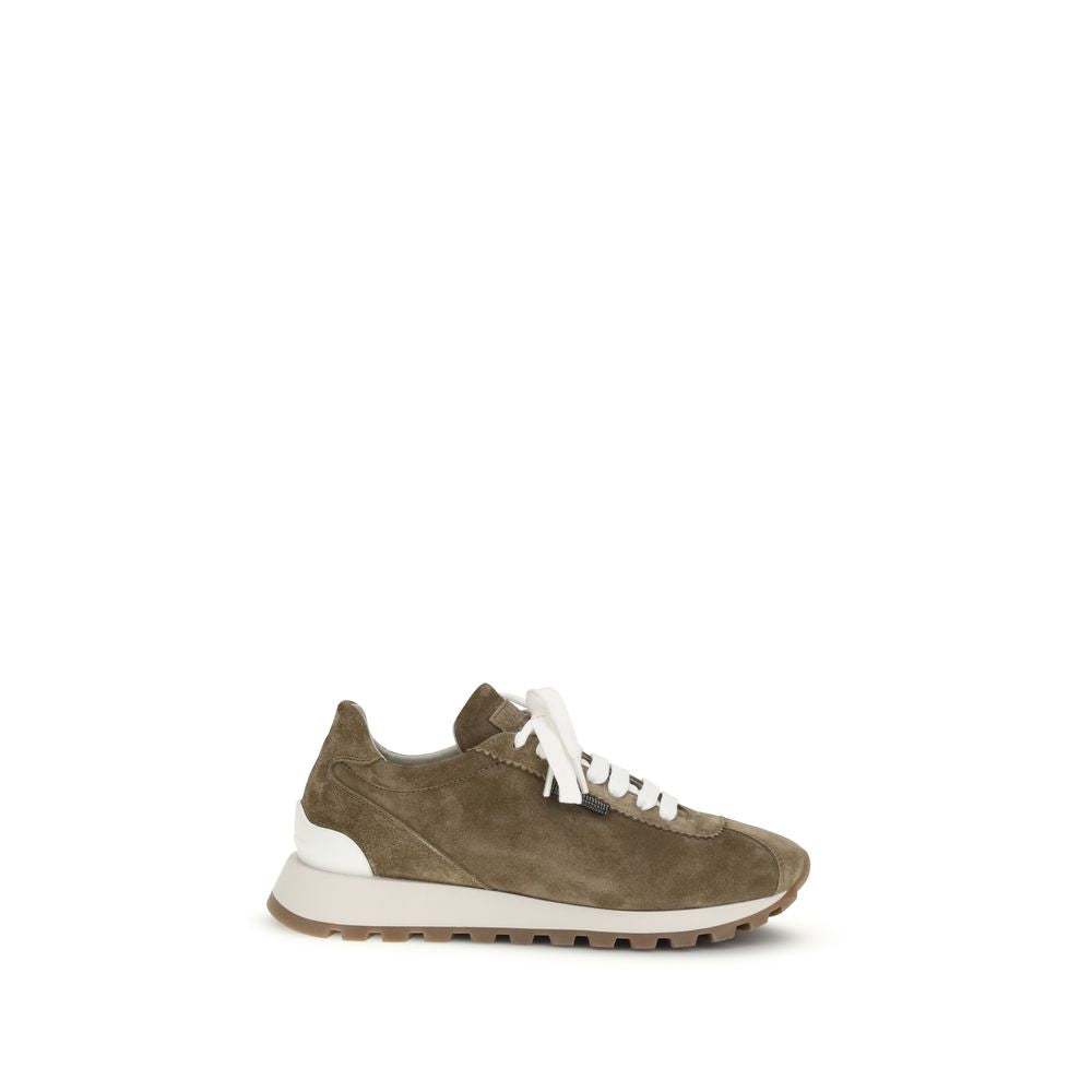 Brunello Cucinelli Brown Calf Leather Bos Taurus Platform Sneakers - ClickThatClicks 