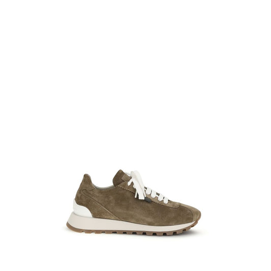 Brunello Cucinelli Brown Calf Leather Bos Taurus Platform Sneakers - ClickThatClicks 