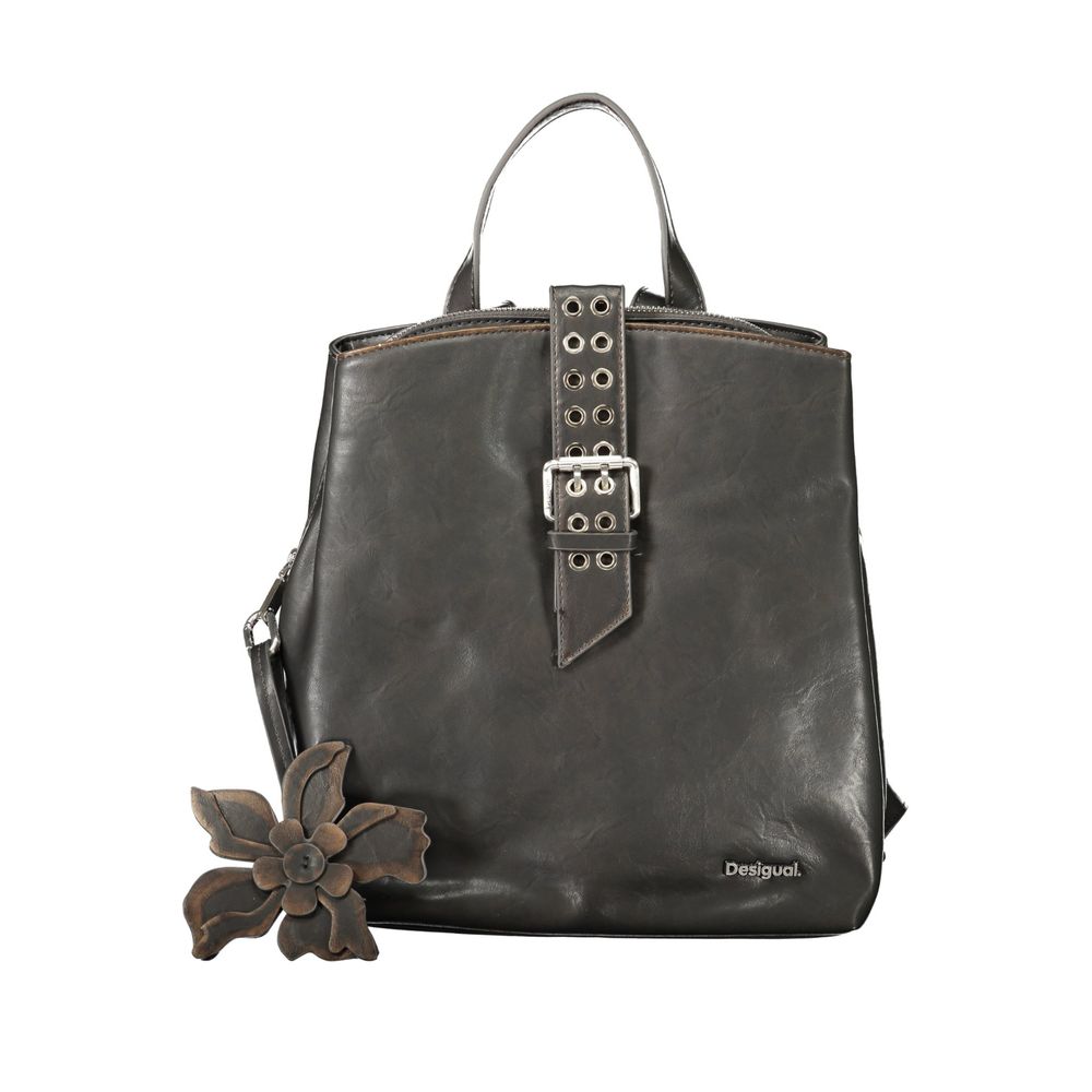Desigual Black Polyurethane Women's Backpack - ClickThatClicks 