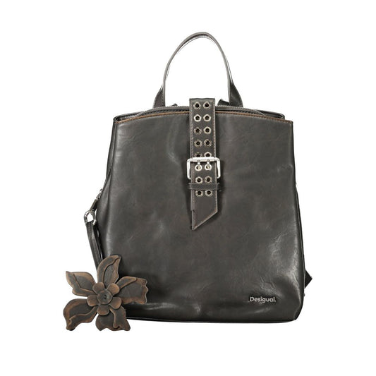 Desigual Black Polyurethane Women's Backpack - ClickThatClicks 