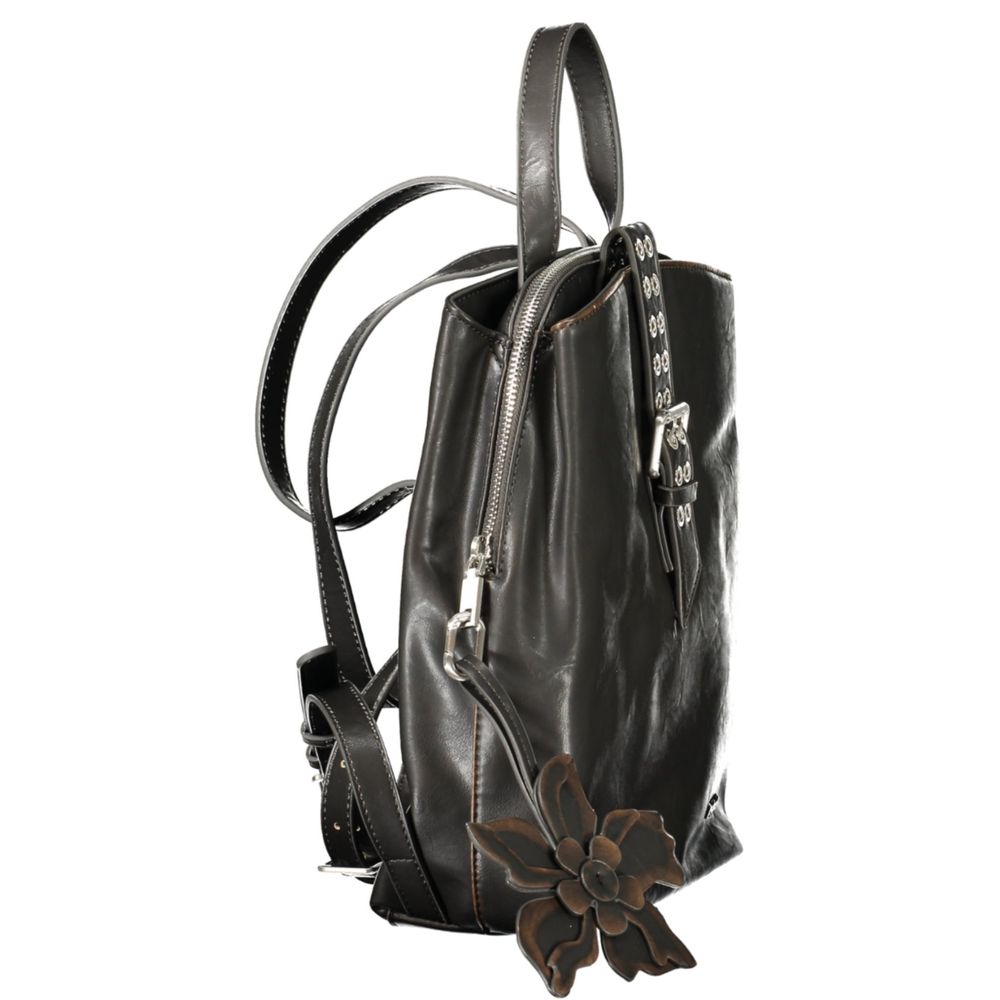 Desigual Black Polyurethane Women's Backpack - ClickThatClicks 