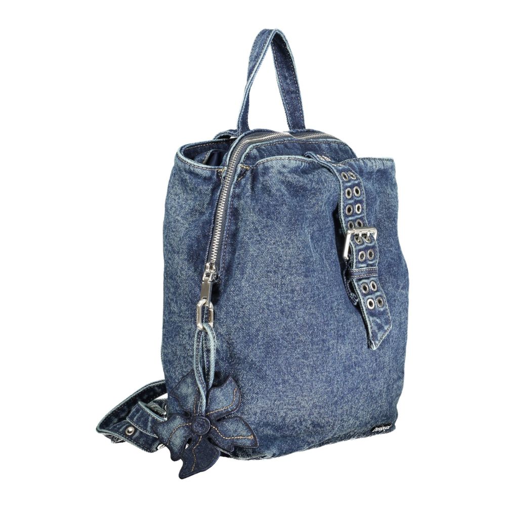 Desigual Blue Cotton Women Backpack - ClickThatClicks 