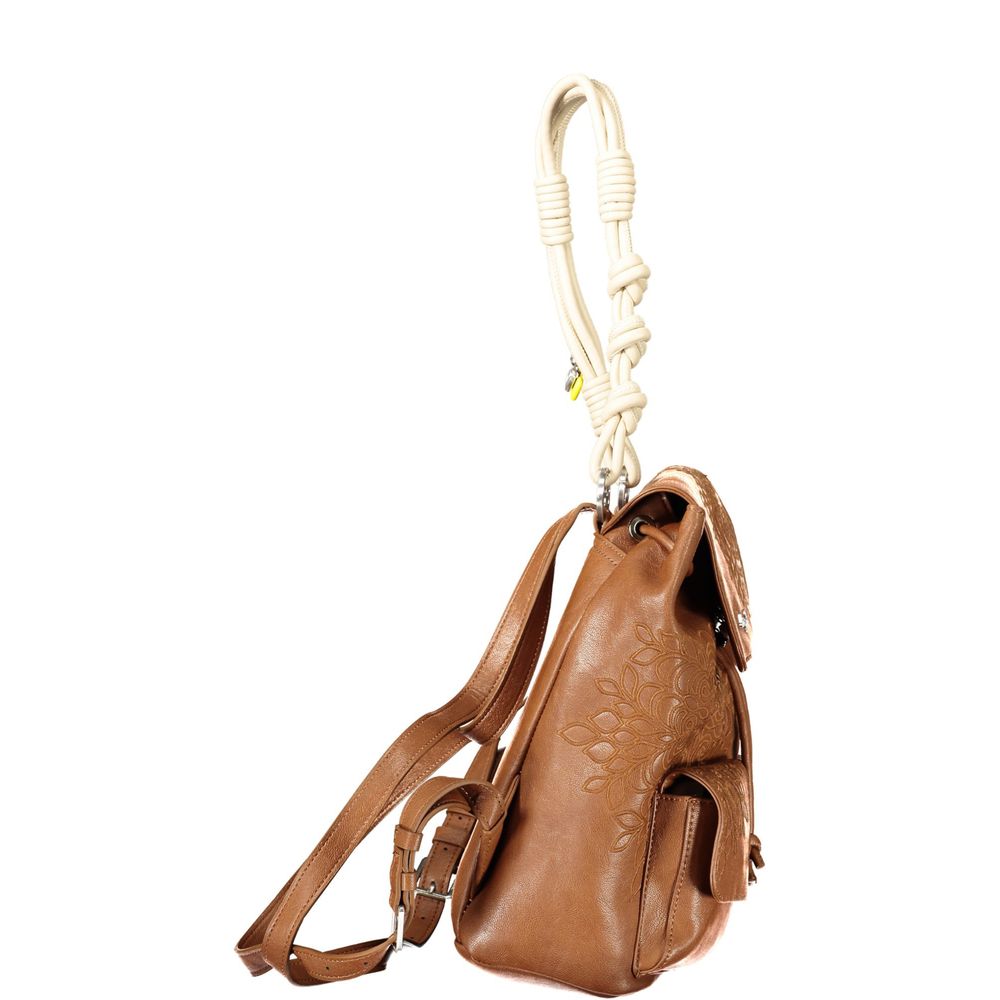 Desigual Brown Polyethylene Backpack - ClickThatClicks 