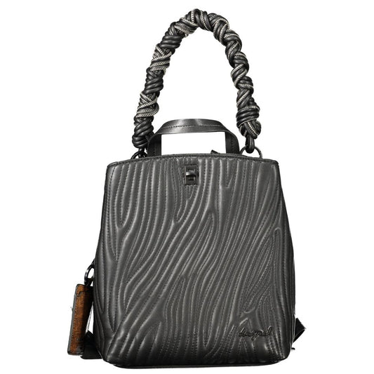 Desigual Black Polyurethane Women Mini Backpack - ClickThatClicks 