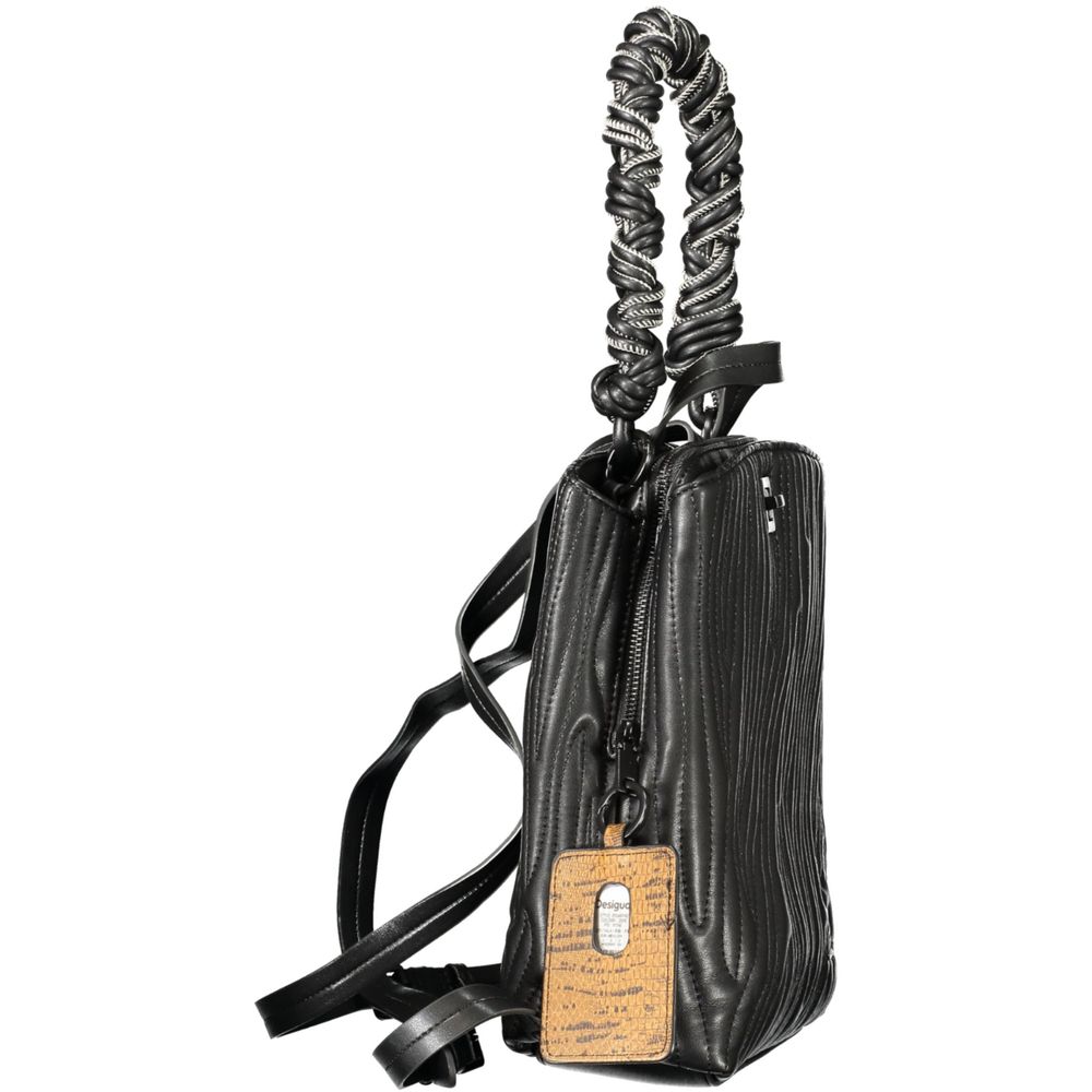 Desigual Black Polyurethane Women Mini Backpack - ClickThatClicks 