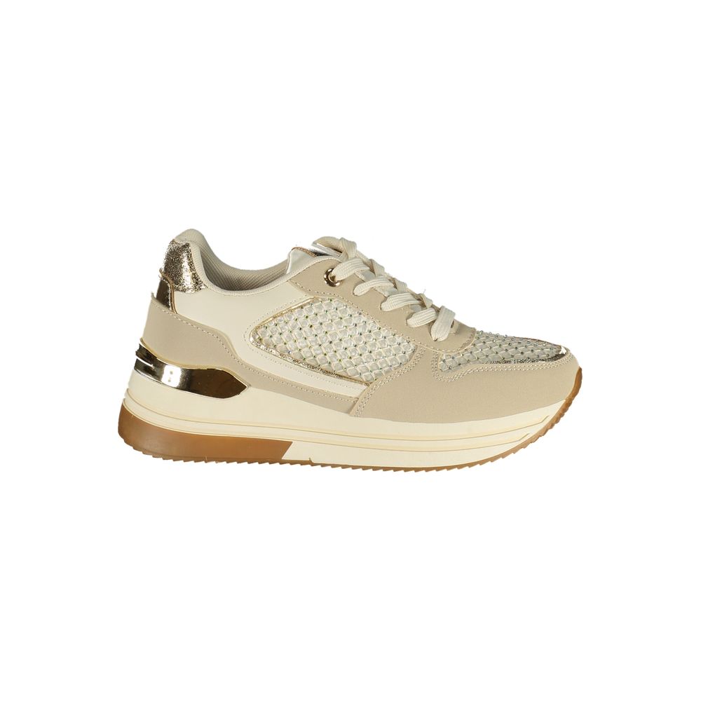 Laura Biagiotti Beige Polyester Athletic Sneakers - ClickThatClicks 