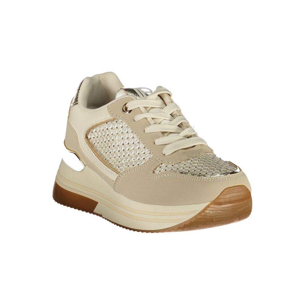 Laura Biagiotti Beige Polyester Athletic Sneakers - ClickThatClicks 
