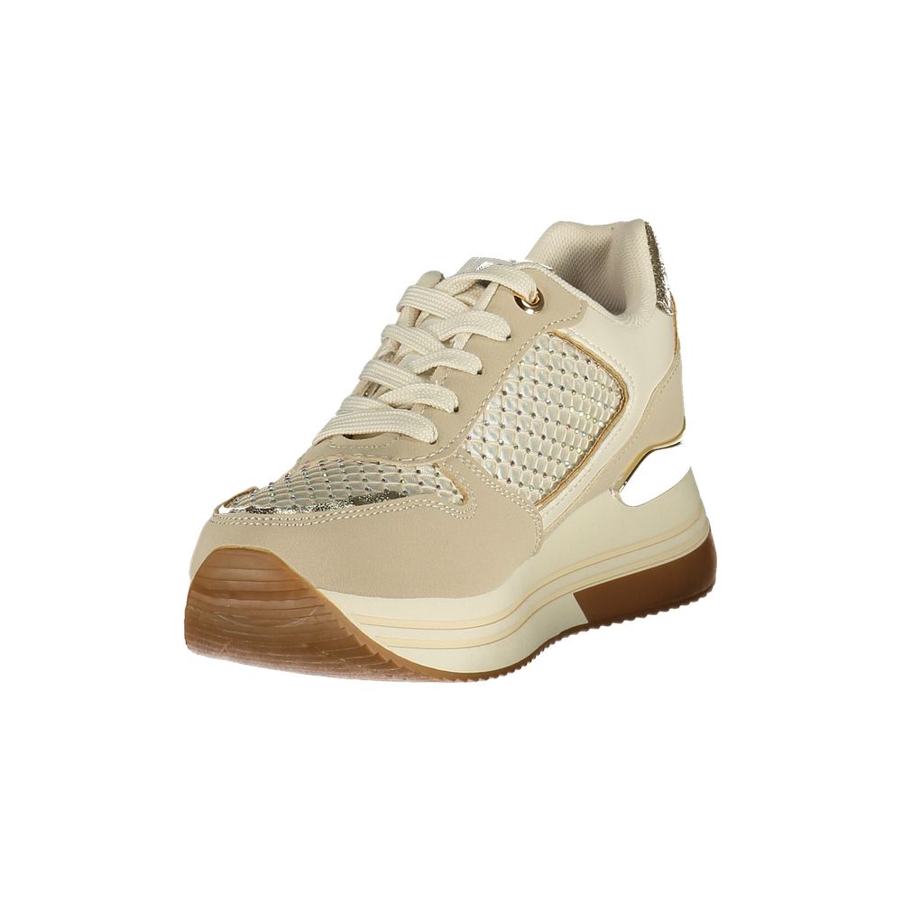 Laura Biagiotti Beige Polyester Athletic Sneakers - ClickThatClicks 