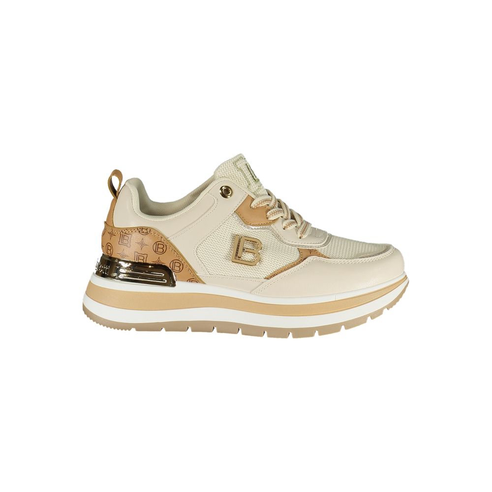 Laura Biagiotti Beige Polyester Athletic Sneakers - ClickThatClicks 