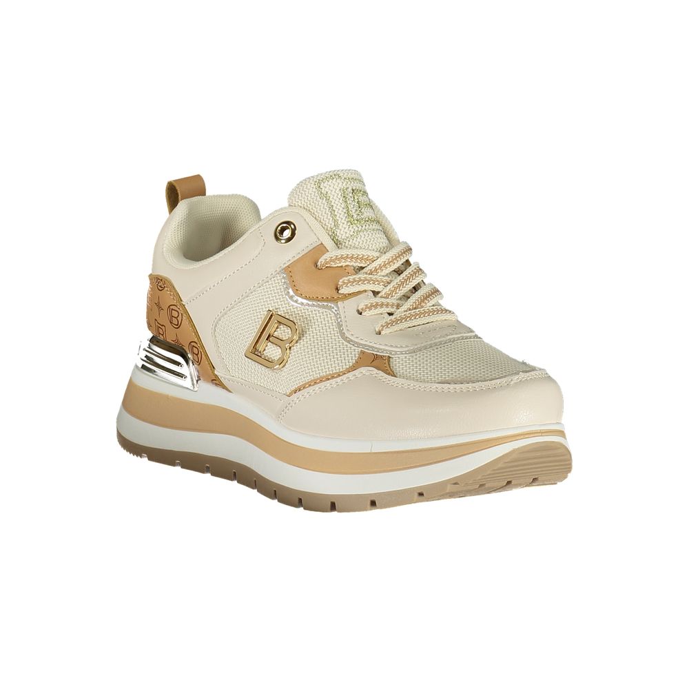 Laura Biagiotti Beige Polyester Athletic Sneakers - ClickThatClicks 