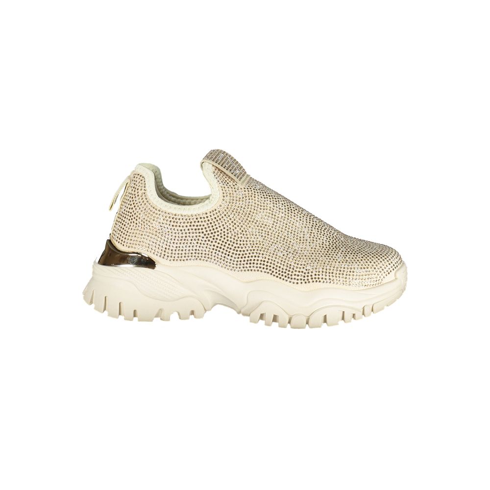 Laura Biagiotti Beige Polyester Chunky Sneakers - ClickThatClicks 