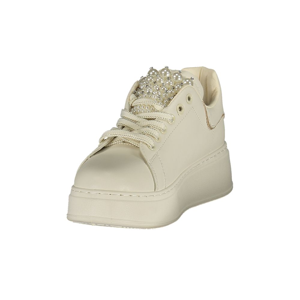 Laura Biagiotti White Polyester Athletic Sneakers - ClickThatClicks 