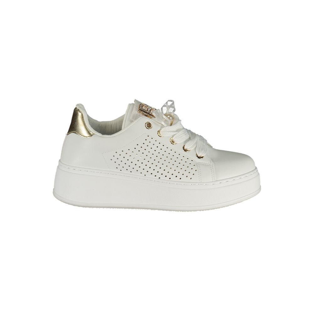 Laura Biagiotti Bianco Polyurethane Women Sneaker - ClickThatClicks 