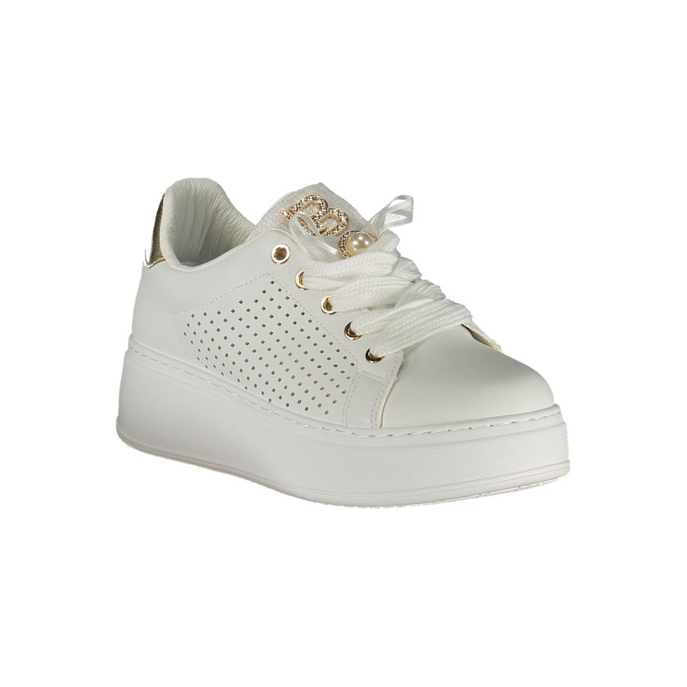 Laura Biagiotti Bianco Polyurethane Women Sneaker - ClickThatClicks 