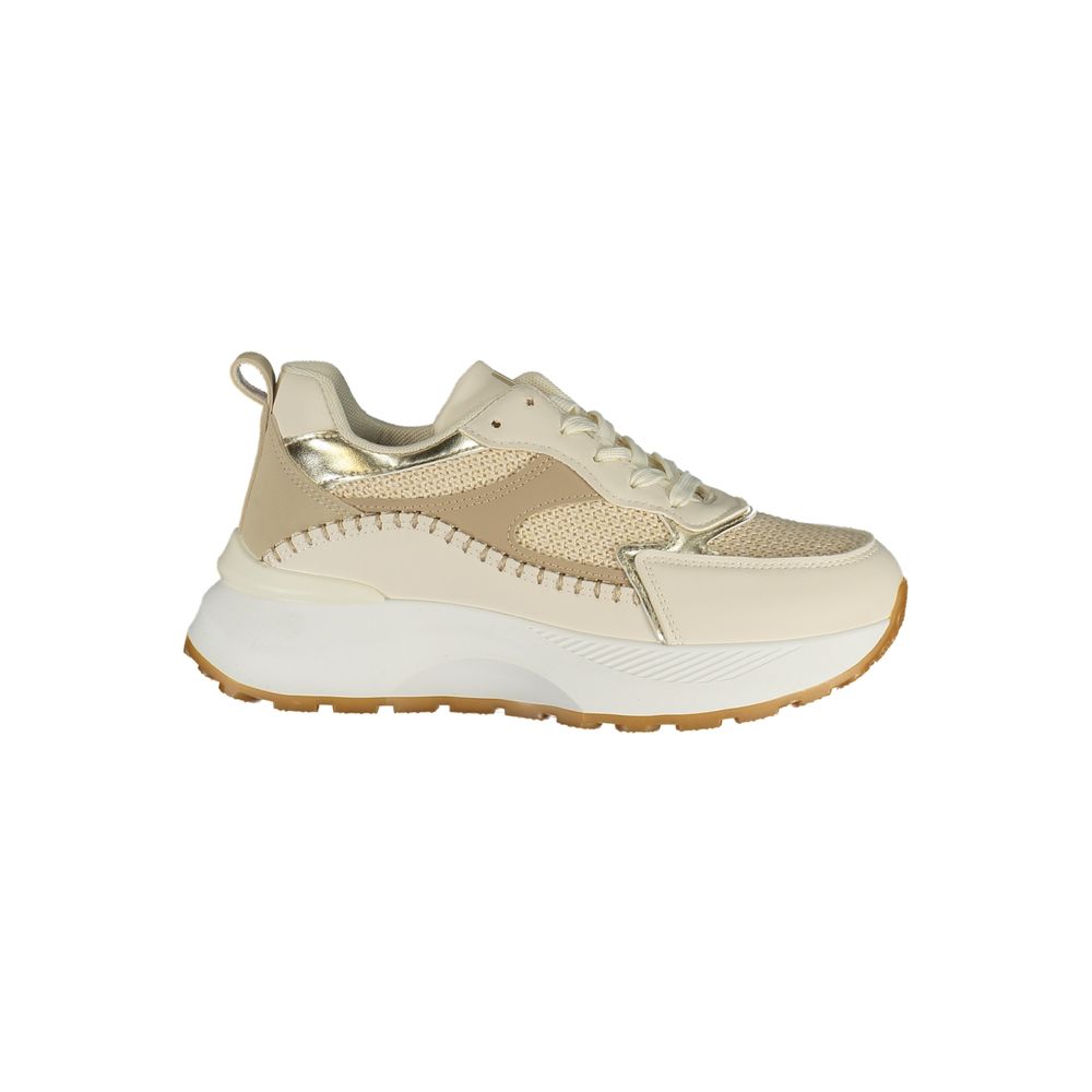 Laura Biagiotti Beige Polyester Athletic Sneakers - ClickThatClicks 