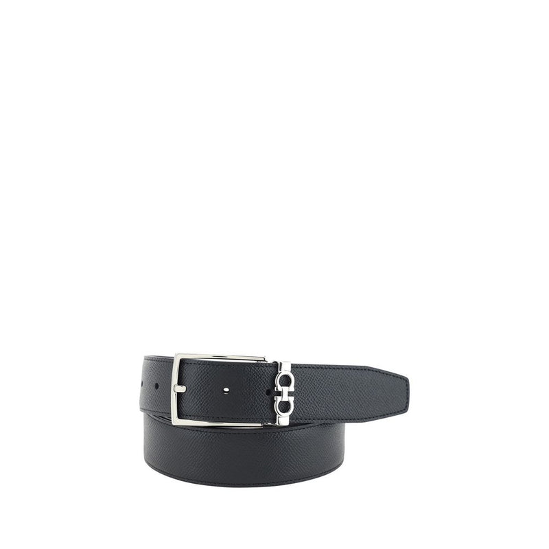 Ferragamo Black Calf Leather Bos Taurus Regular Belt - ClickThatClicks 