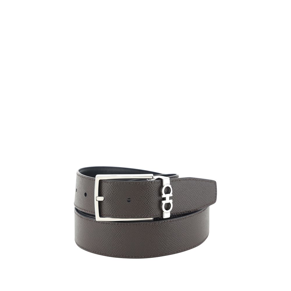 Ferragamo Black Calf Leather Bos Taurus Regular Belt - ClickThatClicks 