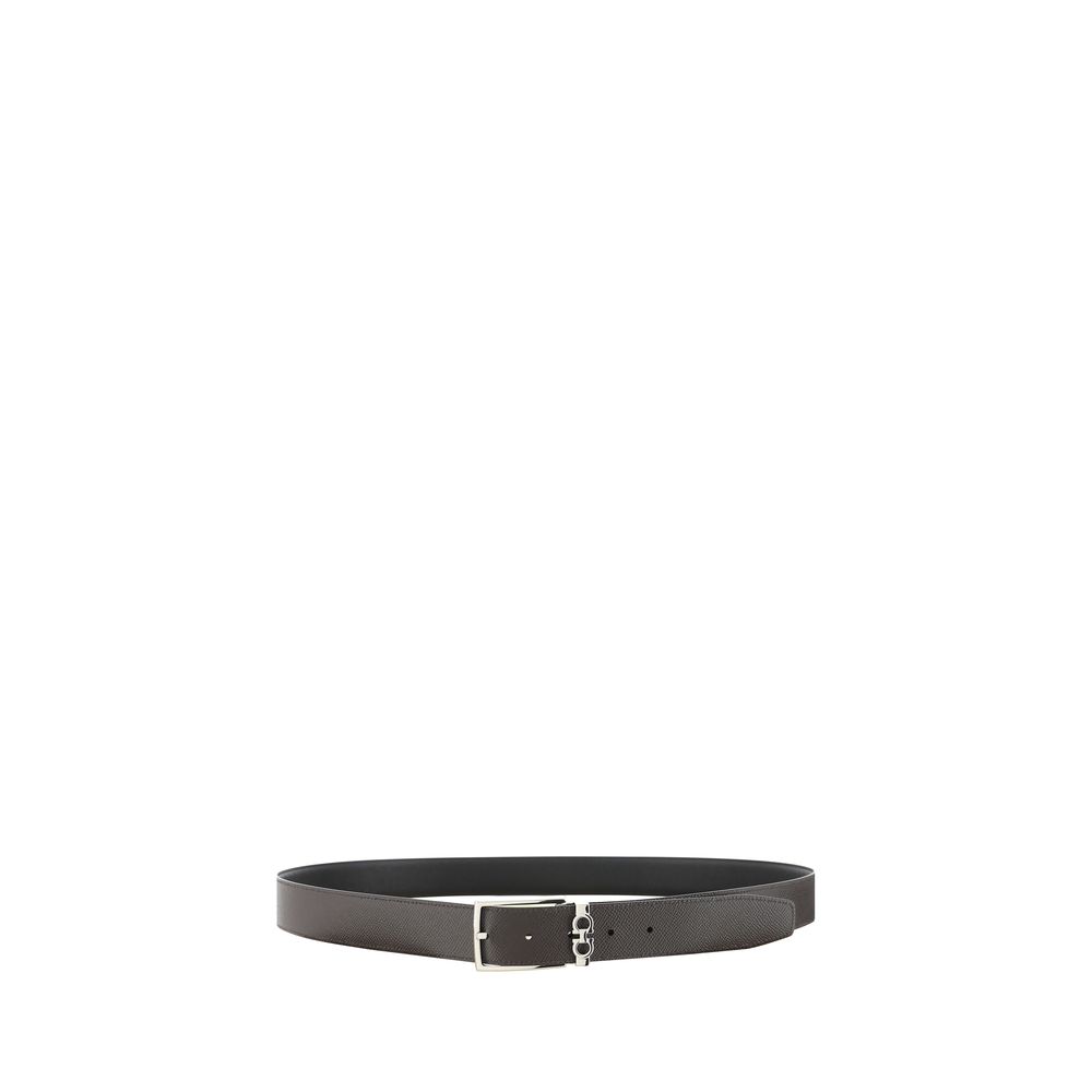 Ferragamo Black Calf Leather Bos Taurus Regular Belt - ClickThatClicks 