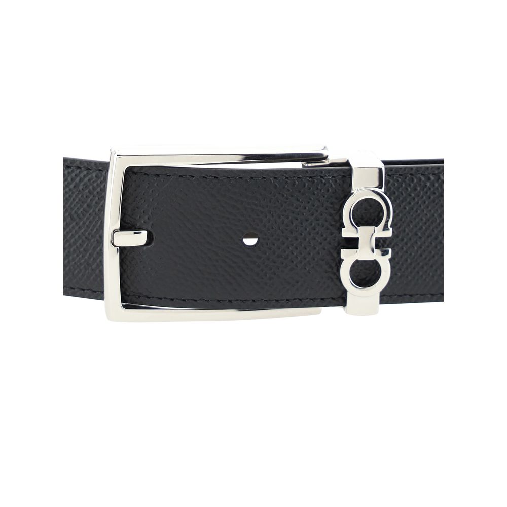 Ferragamo Black Calf Leather Bos Taurus Regular Belt - ClickThatClicks 