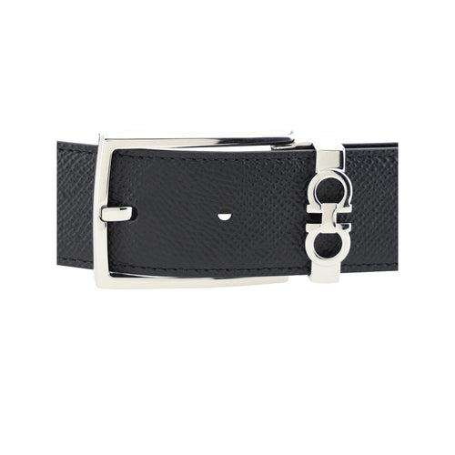 Ferragamo Black Calf Leather Bos Taurus Regular Belt - ClickThatClicks 