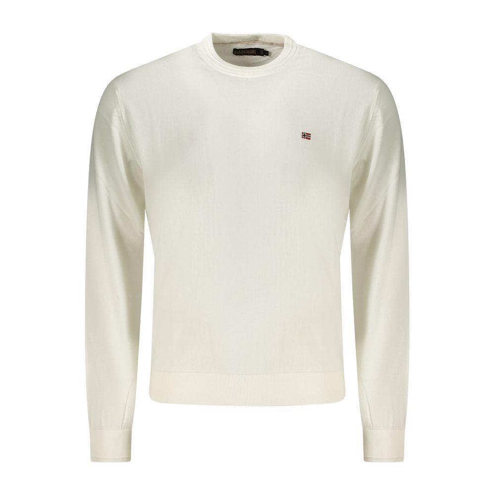 Napapijri White Cotton Men's Sweater - ClickThatClicks 
