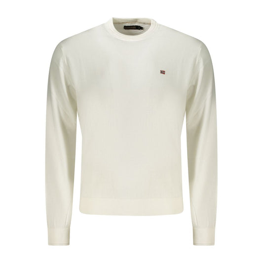 Napapijri White Cotton Men's Sweater - ClickThatClicks 