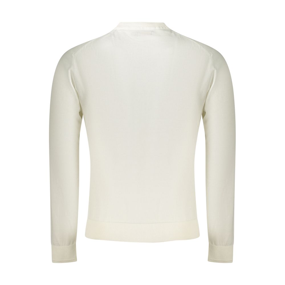 Napapijri White Cotton Men's Sweater - ClickThatClicks 