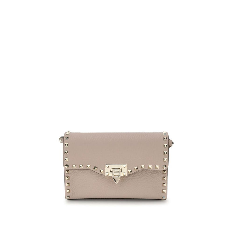 Valentino Garavani Beige Calf Leather Bos Taurus Shoulder Bag