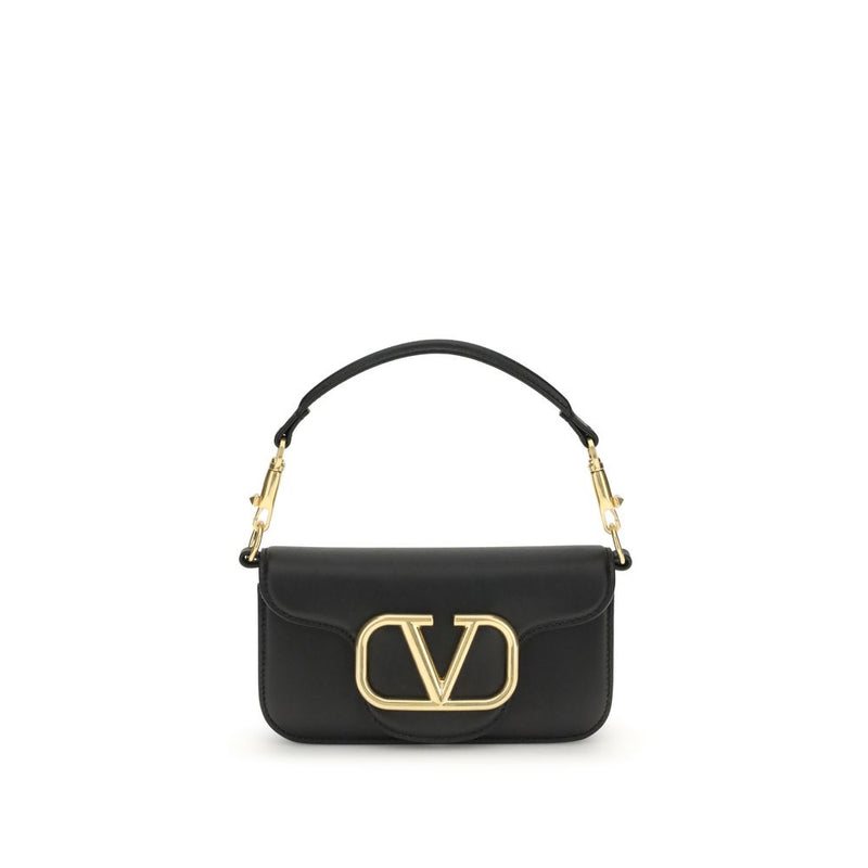Valentino Garavani Black Calf Leather Bos Taurus Shoulder Bag