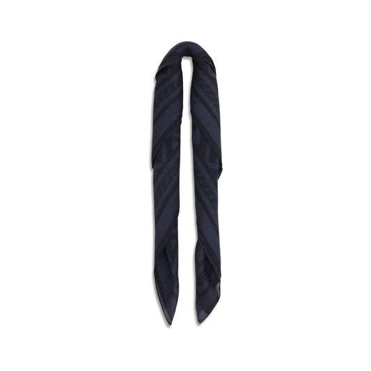 Fendi Blue Wool Oves Aries Scarf