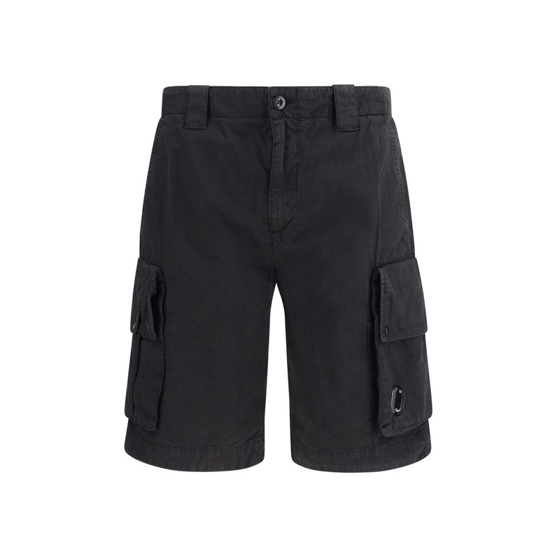 C.P. Company Black Cotton Bermuda Shorts