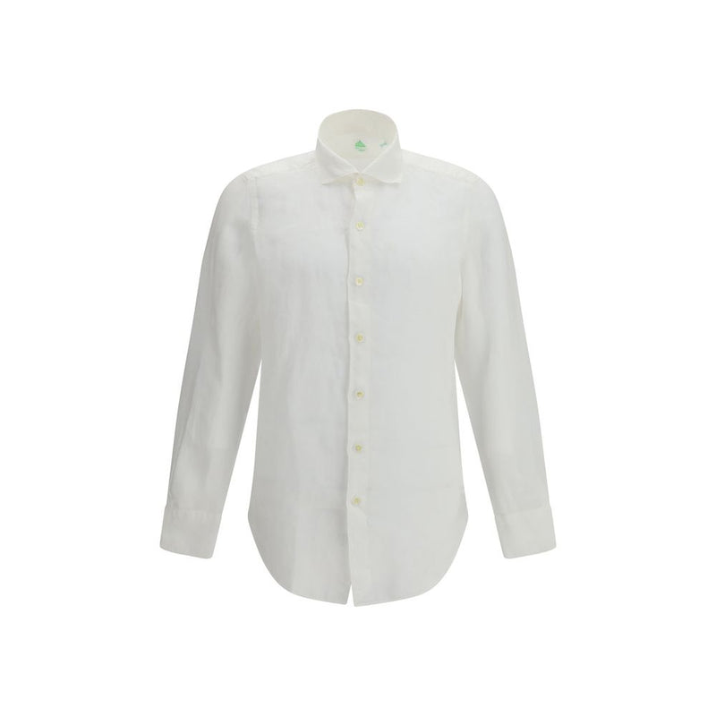 Finamore White Linen Dress Shirt