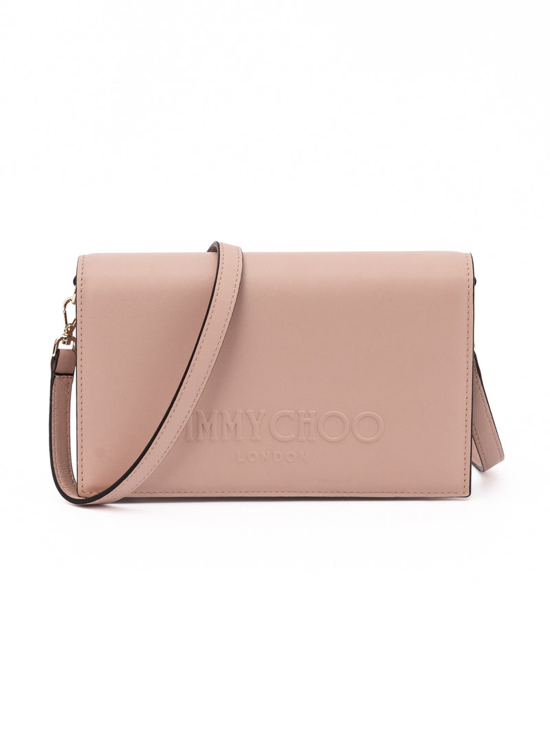 Jimmy Choo Podwer Pink Avenue Leather Shoulder Strap Bag