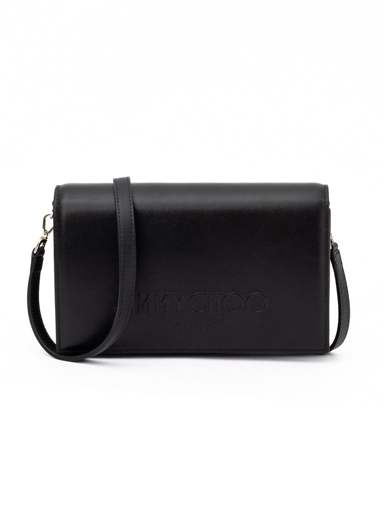 Jimmy Choo Black Avenue Leather Shoulder Strap Bag