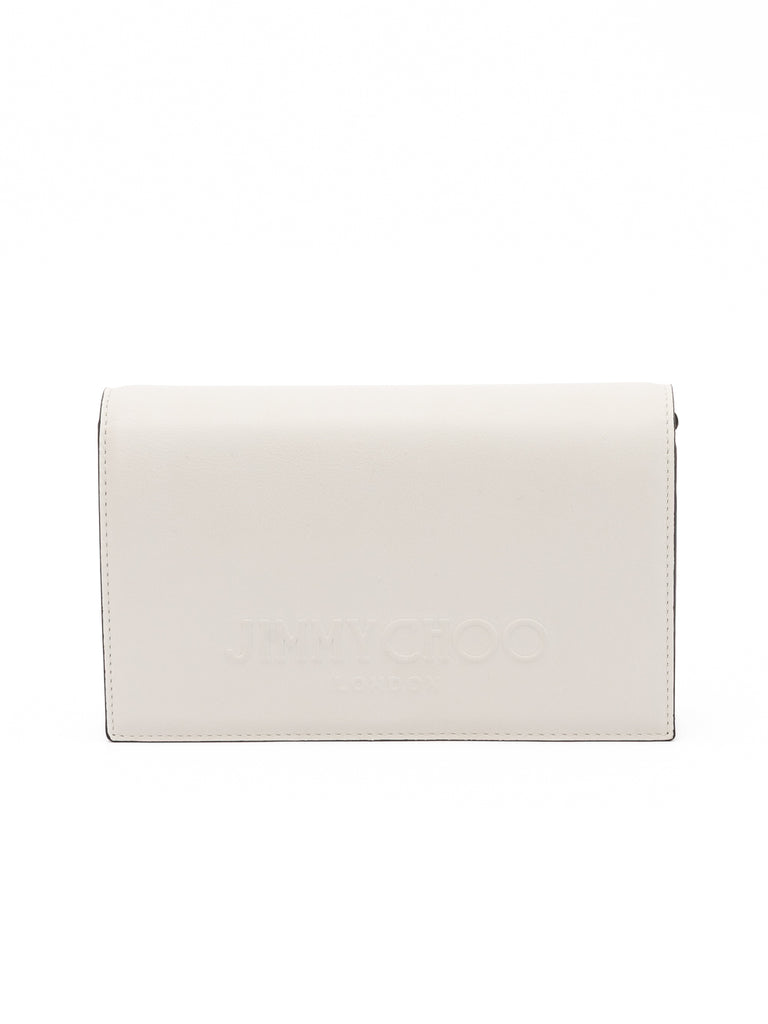 Jimmy Choo White Avenue Leather Shoulder Strap Bag
